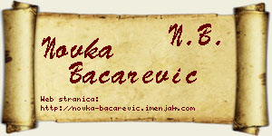 Novka Bačarević vizit kartica